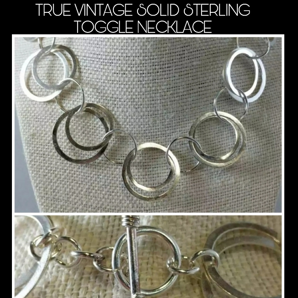Vintage ST THOMAS hoops Sterling silver 925 toggle necklace 32g sterling silver - Picture 10 of 16